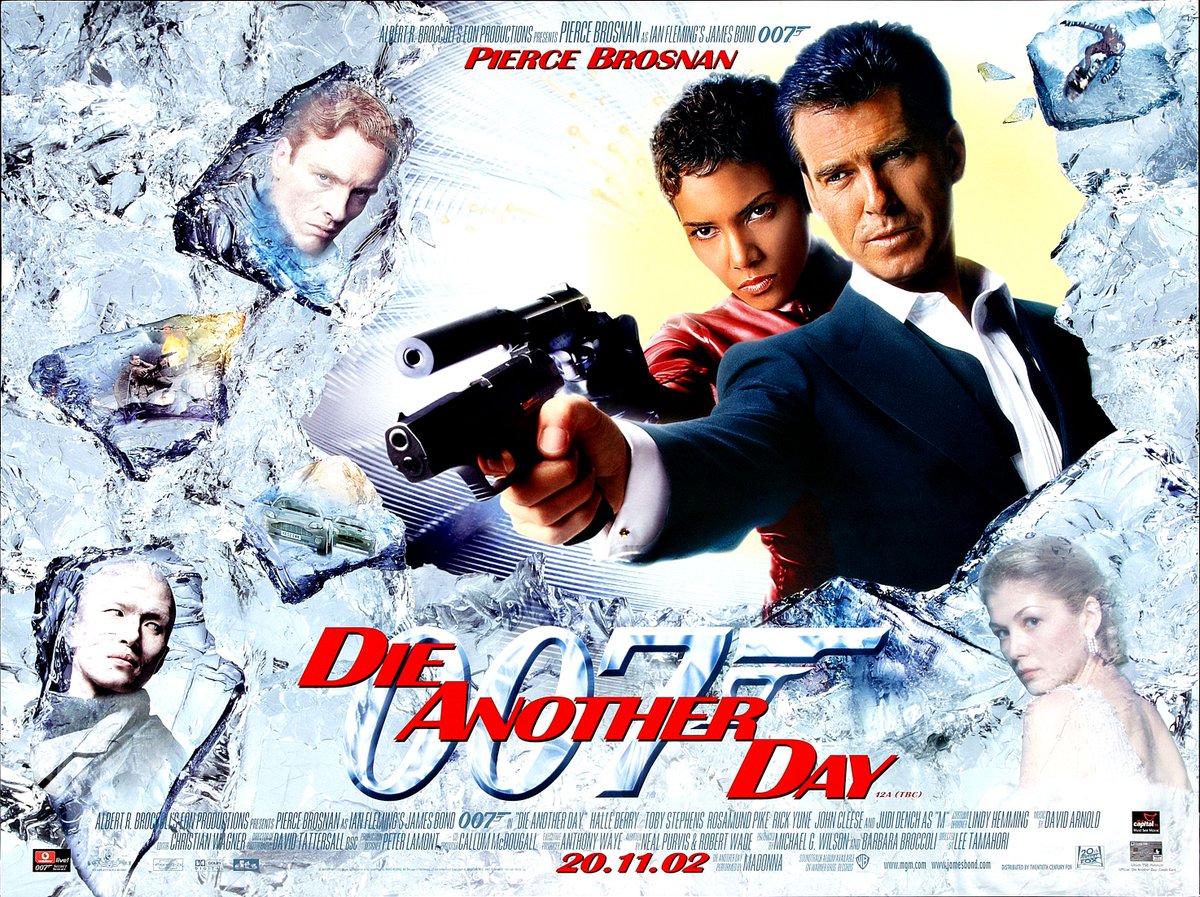 DIE ANOTHER DAY: While it's not great, it's honestly just a Roger Moore  #JamesBond film that stars Pierce Brosnan. Therefore, it's better than many Moore films just b/c Brosnan is a better Bond. BUT, the analog effects of Moore era work much better for that level of silly.