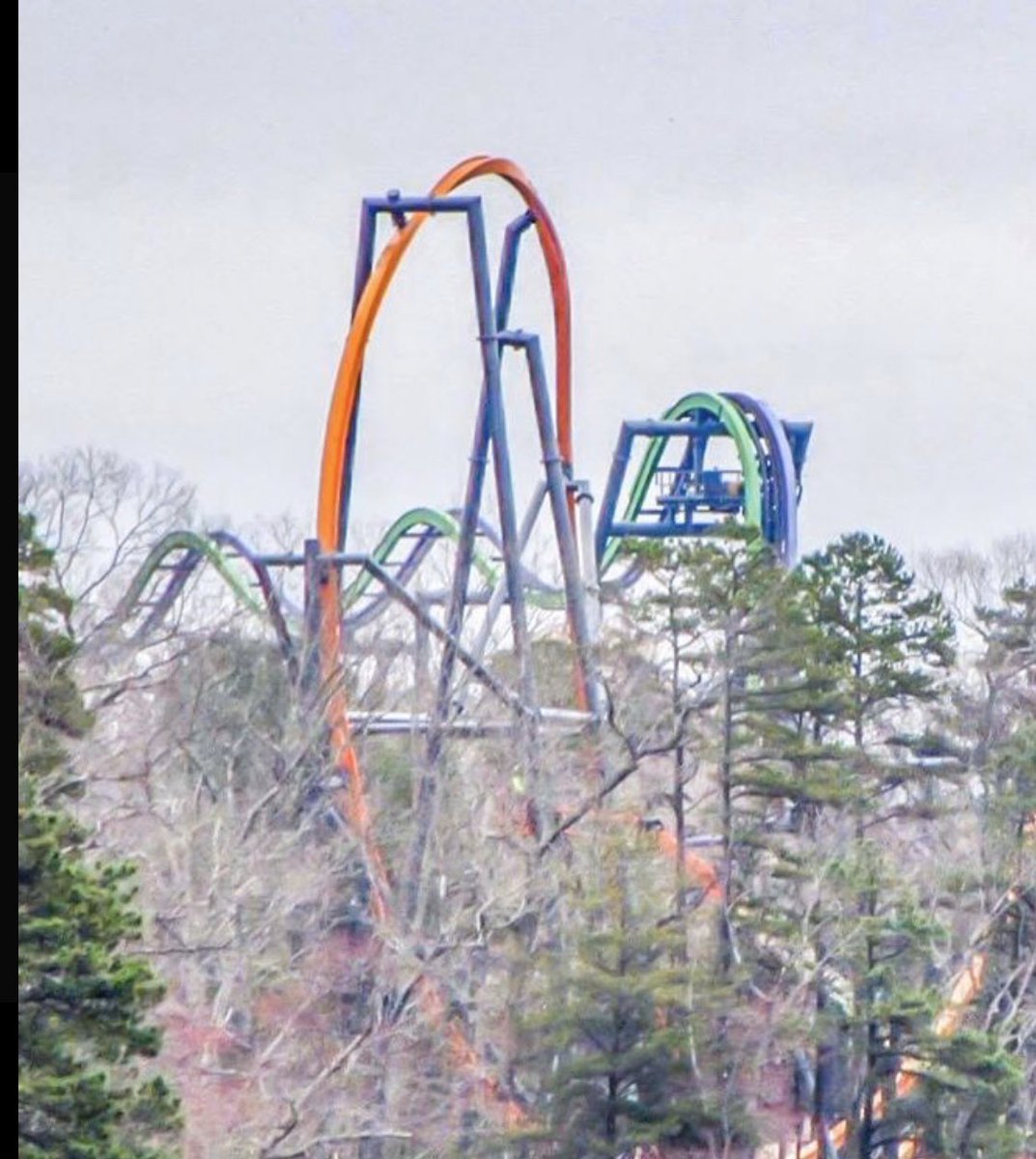 AmusementInside's tweet photo. Jersey Devil is still getting new track at Six Flags Great Adventure, the first two elements seen here. #sfgadv #greatadventure #newjersey #nj #sixflags #sixflagsgreatadventure 📷 https://t.co/9ancDWhgAp… #rollercoaster https://t.co/fEG3qetC1Q