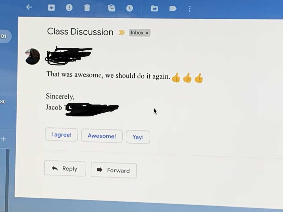 MiTeacherGirl's tweet photo. Hosting class meetings online &amp; keeping in touch with students through video chat, Email, Google Classroom, and phone calls. Missing my 6th graders!! #DoingMIPart #CadillacAreaPublicSchools @GovWhitmer https://t.co/URPpZ49GwX