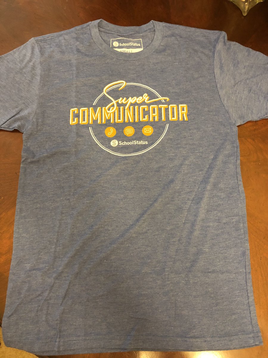 CesMonta's tweet photo. School Status sent me a free shirt for reaching 500+ messages to parents/students.  Thank you! #SchoolStatus #supercommunicator #thankyouparentsandkids https://t.co/A34bXRcMlc
