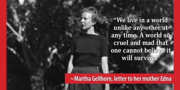 An evening  #Gellhorn thread. She wrote these words to her mother, her moral “true north” in 1938, after reporting on the German-Jewish refugee crisis in Prague.