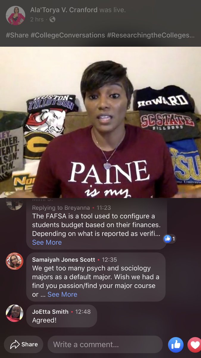 AVCranford's tweet photo. Thanks for joining my live on FB. Great info was left in the comments and be sure to share the vid! #CollegeConversations #TranspireOne https://t.co/SgjHuGarmE