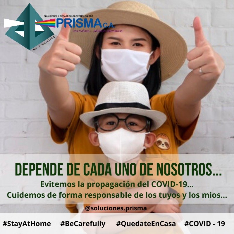Prisma_SyDT's tweet photo. Por TI por los TUYOS, por tu PAÍS, por la SALUD MUNDIAL... 🙏🏻CONTRIBUYE SIGNIFICATIVAMENTE en EVITAR la propagación del virus.  
💪💫 Vendrán tiempos mejores! 💪💫
#SomosPrisma #PrismAlternativas #CuarentenaPreventiva #StayHome #BeCarefully #QuedateEnCasa #COVID-19 https://t.co/UoC5DoKuPK