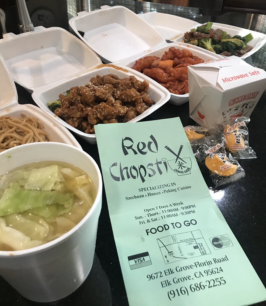 Megantater's tweet photo. When you have a craving for Chinese food... Red Chopstix in Elk Grove #supportsmallbusiness #EAT91SIX  @arikarmstead https://t.co/dCeHflCVwV