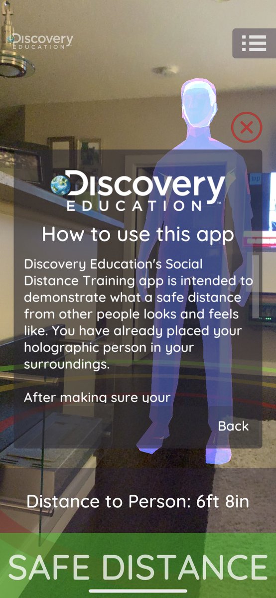 SHThompson611's tweet photo. Incredibly useful social distancing app to double check safe distances! Check this out from #DiscoveryEducation at the App Store! https://t.co/KbfrTFwARM