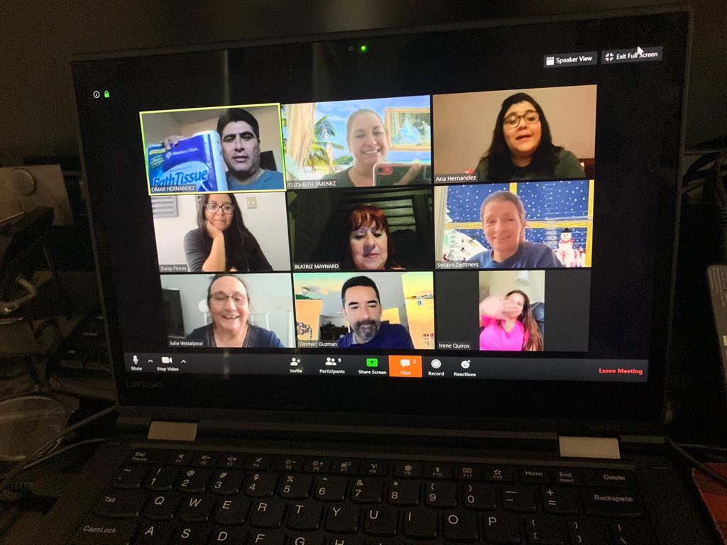MissPatyQ's tweet photo. Zooming with my Pre k Bilingual @CyFairISD peers! @litteral_leonor @BettyM007 @ecj10202 @S_Dettmers5 @MrsVessalpour @quirosirene , Omar Hernandez, German Guzman, Jenny Steen y Daisy Flores #cfisdpk1 #CFISDspirit. Tip: add toilet paper in your treasure box 😂 @ReedElementary https://t.co/mIoIqyseM7