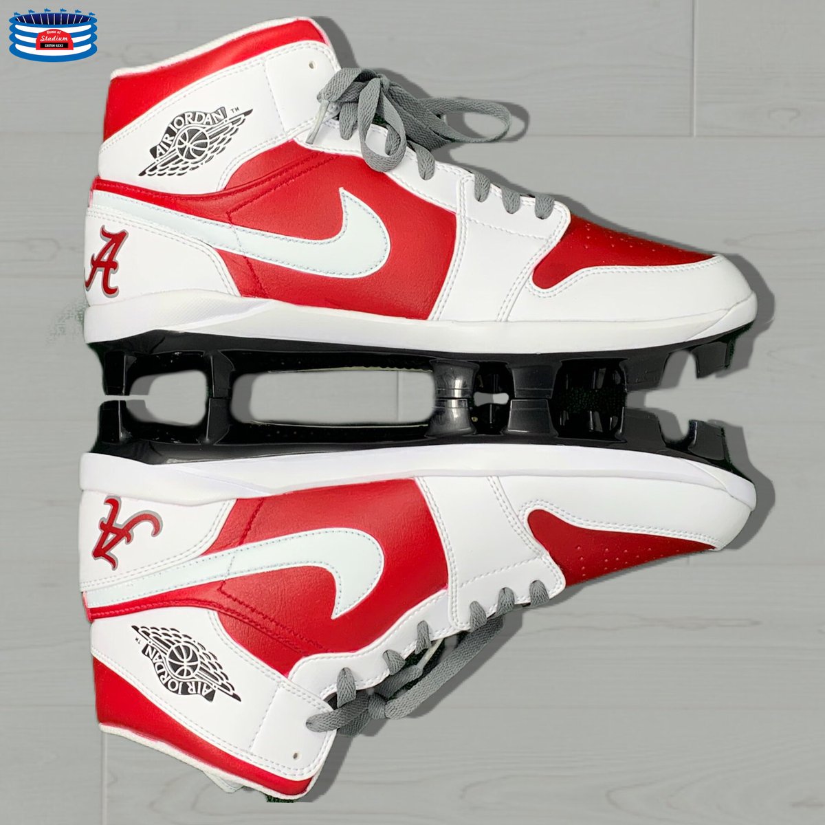 stadiumck's tweet image. Battle of the Jordan 1’s: RT for @Ben_Leeper5 ‘s @OSUBaseball cleats. FAVORITE for @tjr1_ ‘s @AlabamaBSB cleats.