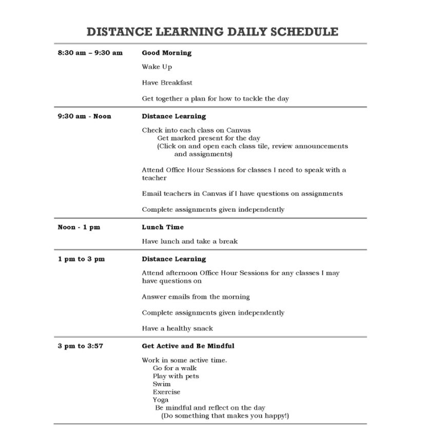 OakRidgeHS_OCPS's tweet image. #Routines #AcademicReps #ThisIsOakRidge 
Pioneers,

Schedules and routines can be very helpful. Here is an example of a schedule that may help you adjust to Distance Learning (E-Learning).