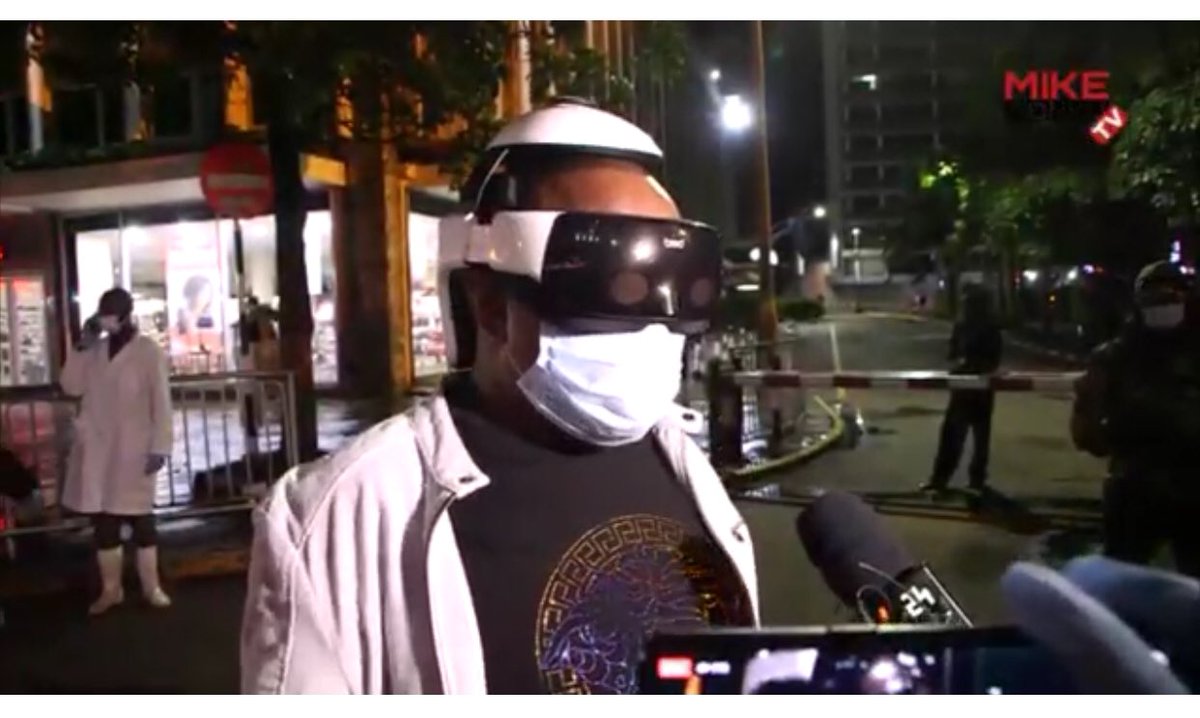 HTRajabu's tweet photo. @MikeSonko please explain how a Versace t-shirt and Star Wars Helmet is the right attire for the vital work your doing? #nairobi @GovernorNairobi https://t.co/9Be7bAzpgB