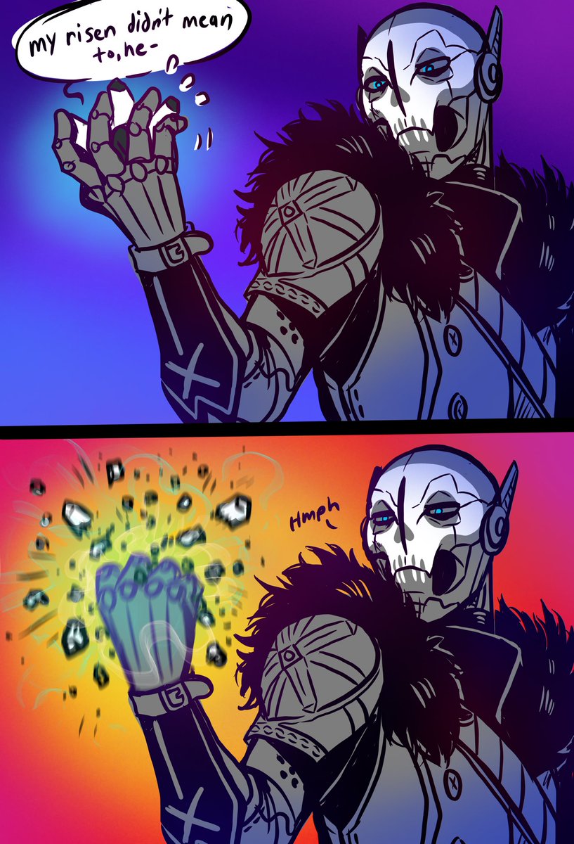 I doodled my guardian oc Era over the weekend to try and get over this very big art slump...she was a vicious war lord back in the dark ages lol 