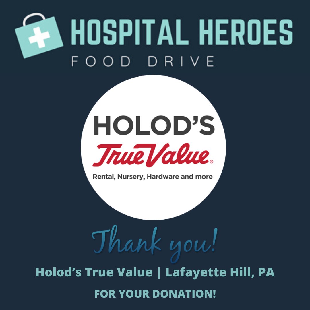 oneupevents's tweet photo. Thank you to @HolodsTrueValue located in Lafayette Hill, PA for their generous donation! They are an essential business &amp; open...Over 2,000 meals served so far! #HospitalHeroesFoodDrive

Donate Here: https://t.co/TbcxNjQH3E
Check Holod's out here: https://t.co/W4gP5Pt2yM https://t.co/B8yc9R20z0