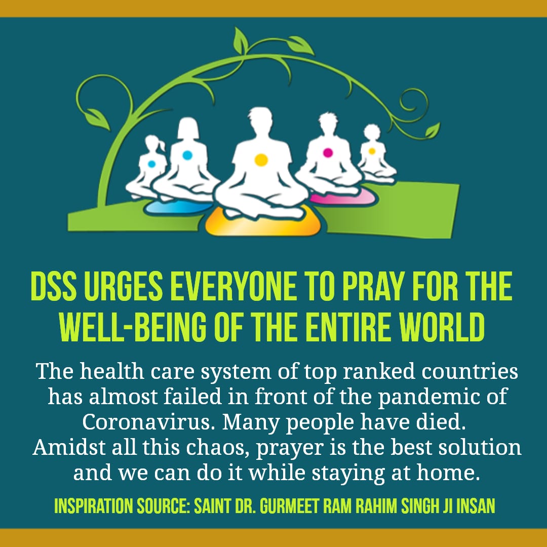 meenu7131's tweet photo. #PowerOfPrayers
@derasachasauda प्रार्थना में इतनी शक्ति है कि इससे बड़े से बड़ी मुश्किल का सामना कर सकते हैं @Gurmeetramrahim सिंह जी इंसा के अनुयायियों को ध्यान विधि लगाने का तरीका पता है जिससे वह करोना से बचाव कर सकते हैं इस मुश्किल दौर में सब उनके नाम का जाप करते हैं https://t.co/A1T0LXuE9Y