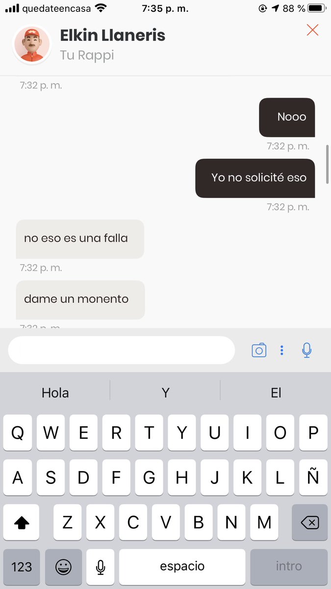 MariaCamilaCri2's tweet photo. Solicité un pedido a @RappiColombia quise tener un buen acto de buena para ayudar y el señor que tomo el pedido se aprovechó de esto para realizar más compras que yo en ningún momento autorice y me estafo. @RappiColombia no me ha solucionado. @sicsuper https://t.co/2mtsE6OELs