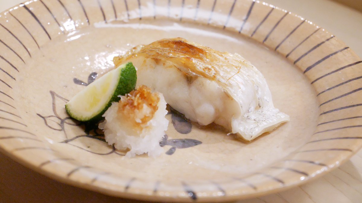 のなめ 赤ムツ塩焼き ホタルイカ味噌漬け スミイカゲソ焼 生姜甘酢漬け 握りの合図 のなめ 赤ムツ塩焼き ホタルイカ味噌漬け スミイカゲソ焼 生姜甘酢漬け 握りの合図