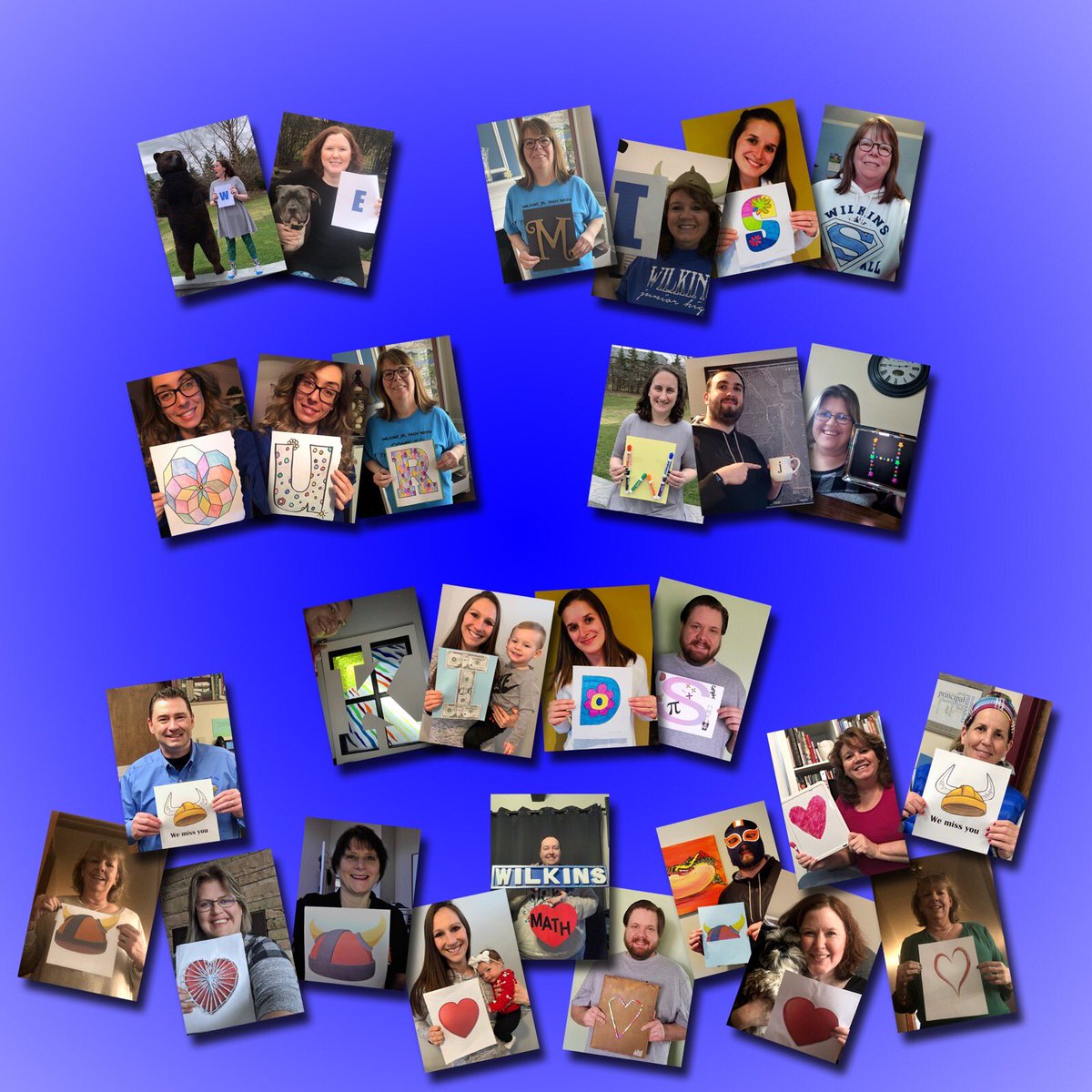 Hollikat25's tweet photo. WJH math team missing all of our students ❤️. Please stay well and we hope to see you all soon! ⁦@WilkinsJH1⁩ ⁦@ISD109⁩ https://t.co/rG3Jqb0XQU