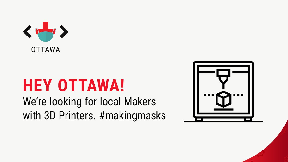 We are in this together! Hacking Health Ottawa <a href="/HHOttawa/">Hacking Health Ottawa</a> is compiling a list of local experienced makers with access to 3D printers and materials. Interested? Register Now bit.ly/39fYB02 #ottawa #hackinghealth #local

<a href="/CHEO/">CHEO Ottawa</a> <a href="/OttawaHospital/">The Ottawa Hospital</a> <a href="/AlgonquinColleg/">Algonquin College</a> <a href="/uOttawa/">Université d'Ottawa | University of Ottawa</a>