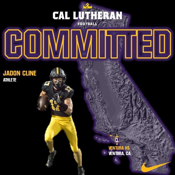jadon_cline's tweet photo. Very excited to announce that I am committed to California Lutheran University⚔️👑 Thank you to my family, coaches, friends, and teammates for allowing me to be in this position. GO KINGSMEN!! #Luball @CoachJamesEmma @CLUFootball @CoachTimGarcia https://t.co/AeFcCZNUHc