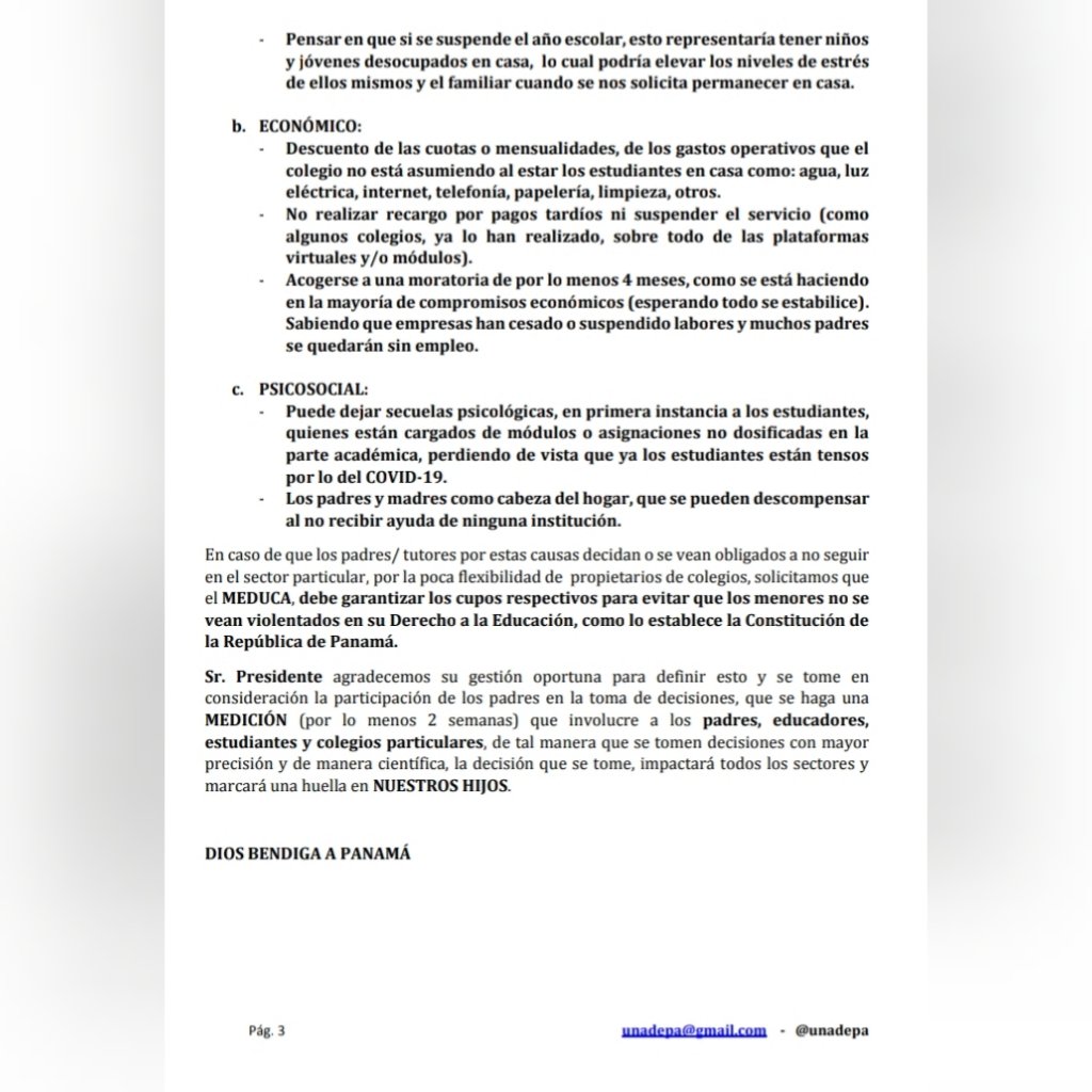 unadepa's tweet photo. Comunicado 2 
Seguimos trabajando por los derechos de los padres de familia de colegios particulares.@NitoCortizo @JCTapiaLMB @EddyVasquezWao https://t.co/KCPQYxxT5e
