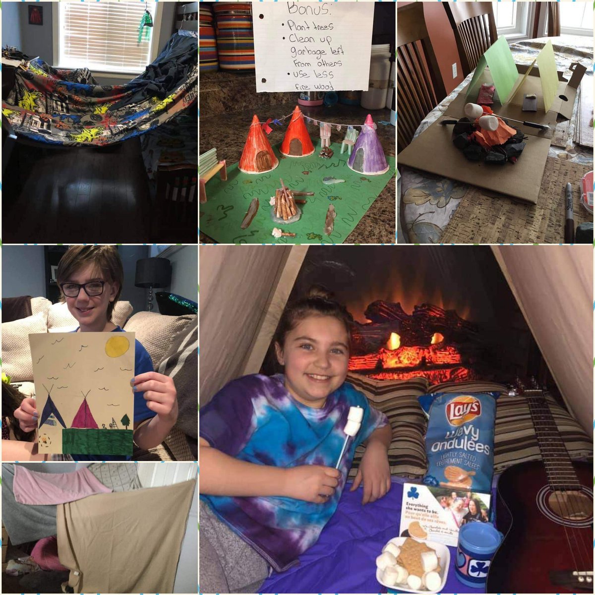 LisaEngram's tweet photo. Here's our Witless Bay @GGCNL guides showing creative ways of how to #CampAtHome @girlguidesofcan #keeponguiding https://t.co/Rk9sAEQzle