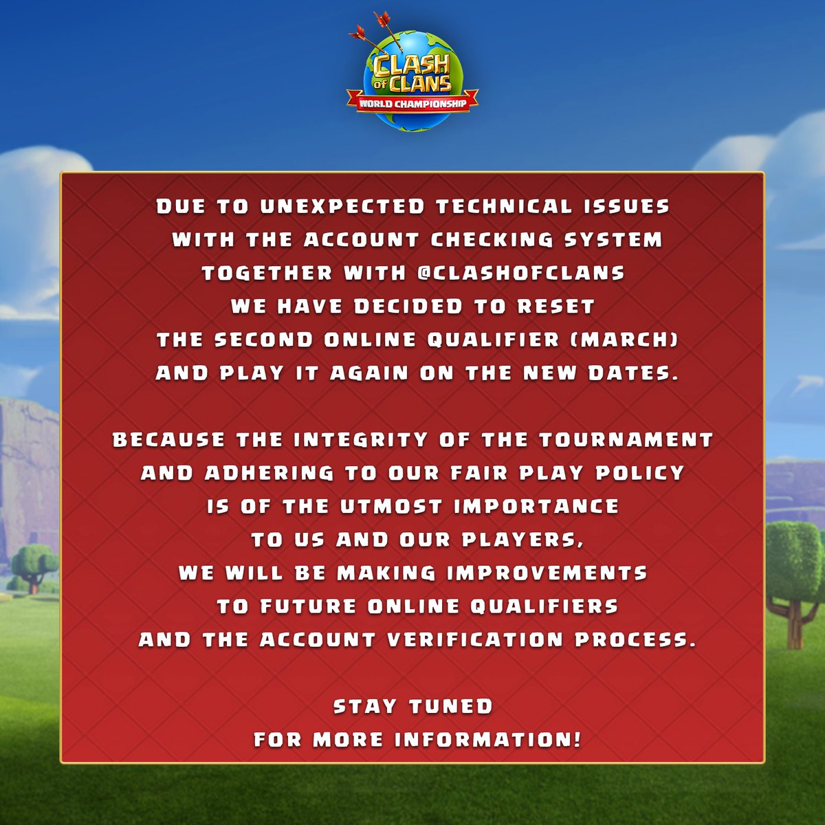 ESLClashofClans's tweet photo. Hi Chief! Important update on the online qualifiers! https://t.co/quWet7szrL