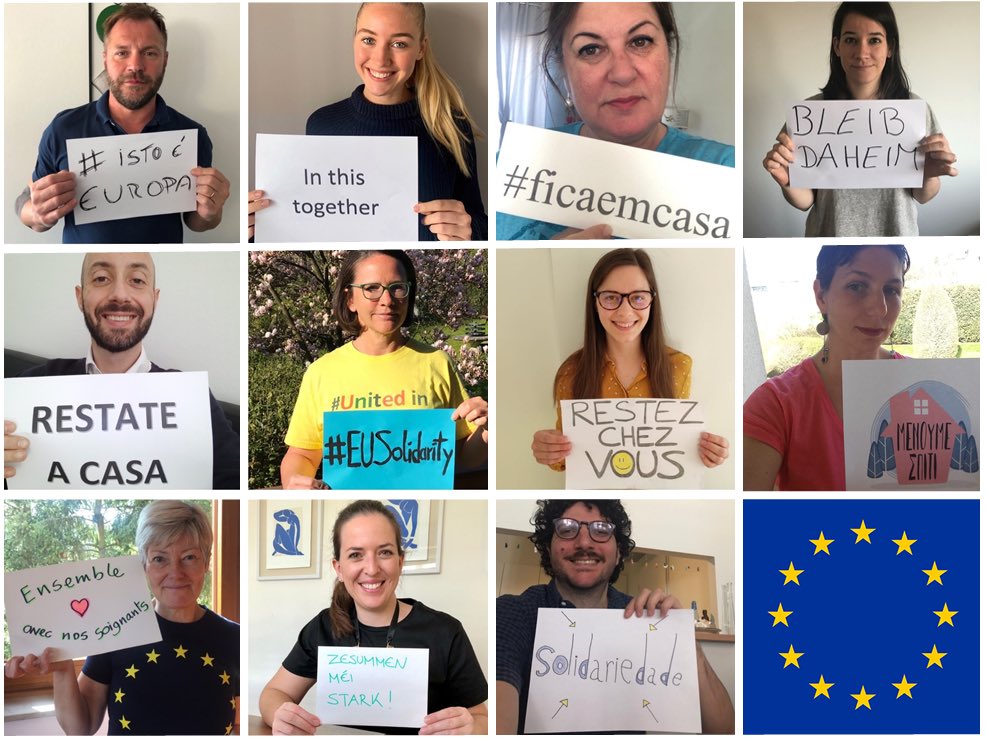 Yuriko_Backes's tweet photo. With the very best wishes from #team @UE_Luxembourg in 🇱🇺 in these unprecedented times. #EUsolidarity is more important than ever, we are all in this together &amp; need to come out of the crisis stronger together 🇪🇺 #WorldHealthDay https://t.co/9B0n3d7Kam