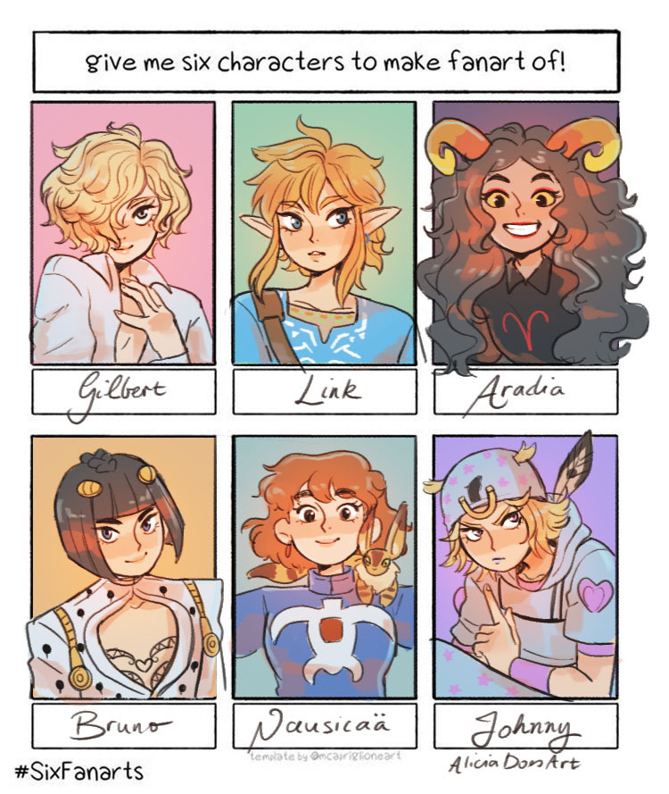 I did it.... the #SixFanarts thing ? and this was super fun! Thanks for the requests ♡♡♡ 