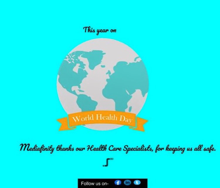This year on #TheWorldHealthDay, where the world is facing a major threat to their #health due to #coronavirus, TheMediafinity thanks our #HealthCareSpecialists and #global #Healthcare workers, for keeping us all safe. 

#worldhealth #7April #healthcareworkers