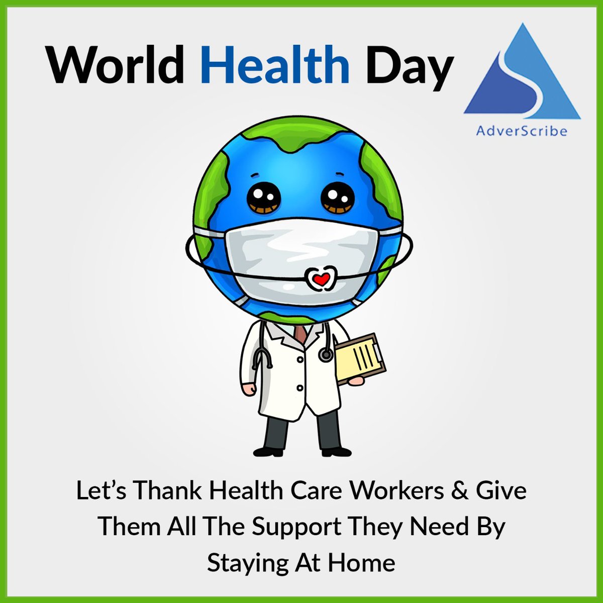 AdverScribe's tweet photo. On #WorldHealthDay2020 We appreciate the bravery of our Health Care Providers, Nurses, Doctors. Thank you for keeping us safe and healthy. 

#WorldHealthDay #WHO #covid_19 #corona #gocorona #stayhome #staysafe #stayhealthy #socialdistancing https://t.co/N09yWkNNgF