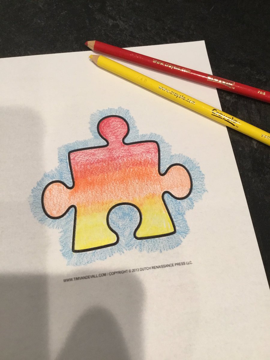 Did some coloring this morning for #AutismAwarenessMonth #1wtsd #lightitupblue #kindnesscounts @ColoniaMiddle @WdbgSchools