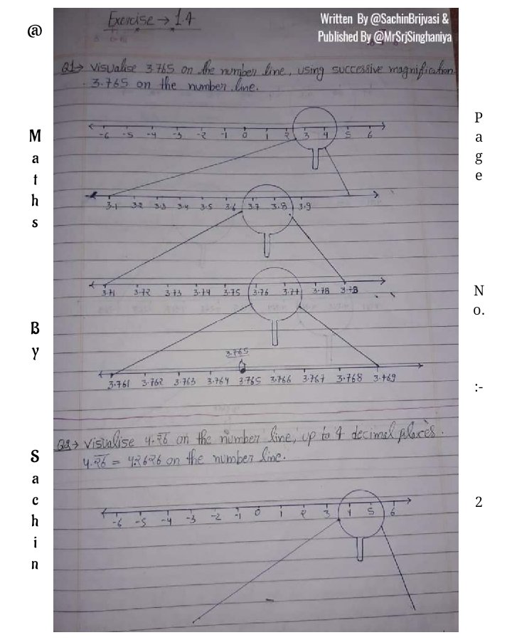 MathsBySachin's tweet photo. #Class 9th #NCERT #MathsBySachin
#MATHEMATICS #Chapter 1st - #Numbersystem
❝ NCERT Exercise #Solutions of 1.4 &amp; including last question of 1.3 ❞ 
Written By @SachinBrijvasi &amp; Editing 
or Published by @MrSrjSinghaniya.
#maths #education #mathematician #mathsskills #mathsnotes https://t.co/phvhtEcFlp