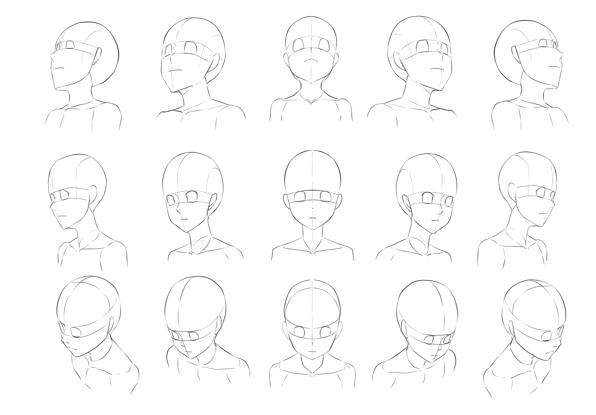 代々木アニメーション学院 東京校 池袋校 イラスト科 自宅で出来る イラスト練習法 キャラクターの顔をいろんな角度 で描いてみよう 普段描かない角度にチャレンジ 見本を見ながら練習してみよう 描けたらline相談会で見せてね 代アニ Yoani
