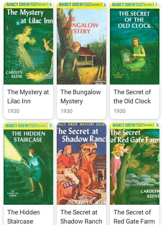 after finishing the find outers, my mom suggested me to read nancy drew. at this point i was sure i was going to grow up into nancy drew or sumn she was IT