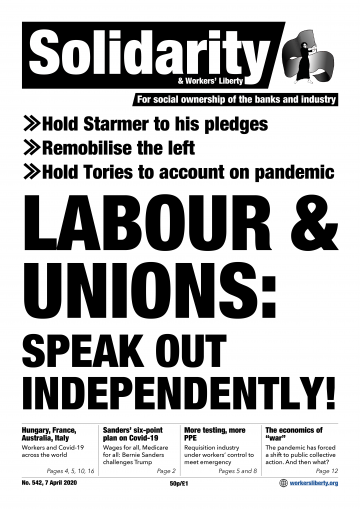 workersliberty's tweet photo. Solidarity 542 is out: https://t.co/HpXT5EQQfX
Includes: The left and Starmer; Beware conspiracy theories; C-19 in Australia, Hungary, Italy, France; Pause Brexit; China and the blame game; Shut construction; Posties vs junk mail; Socialism + science fiction; &amp; much more #COVID19 https://t.co/GHmW84JJCU
