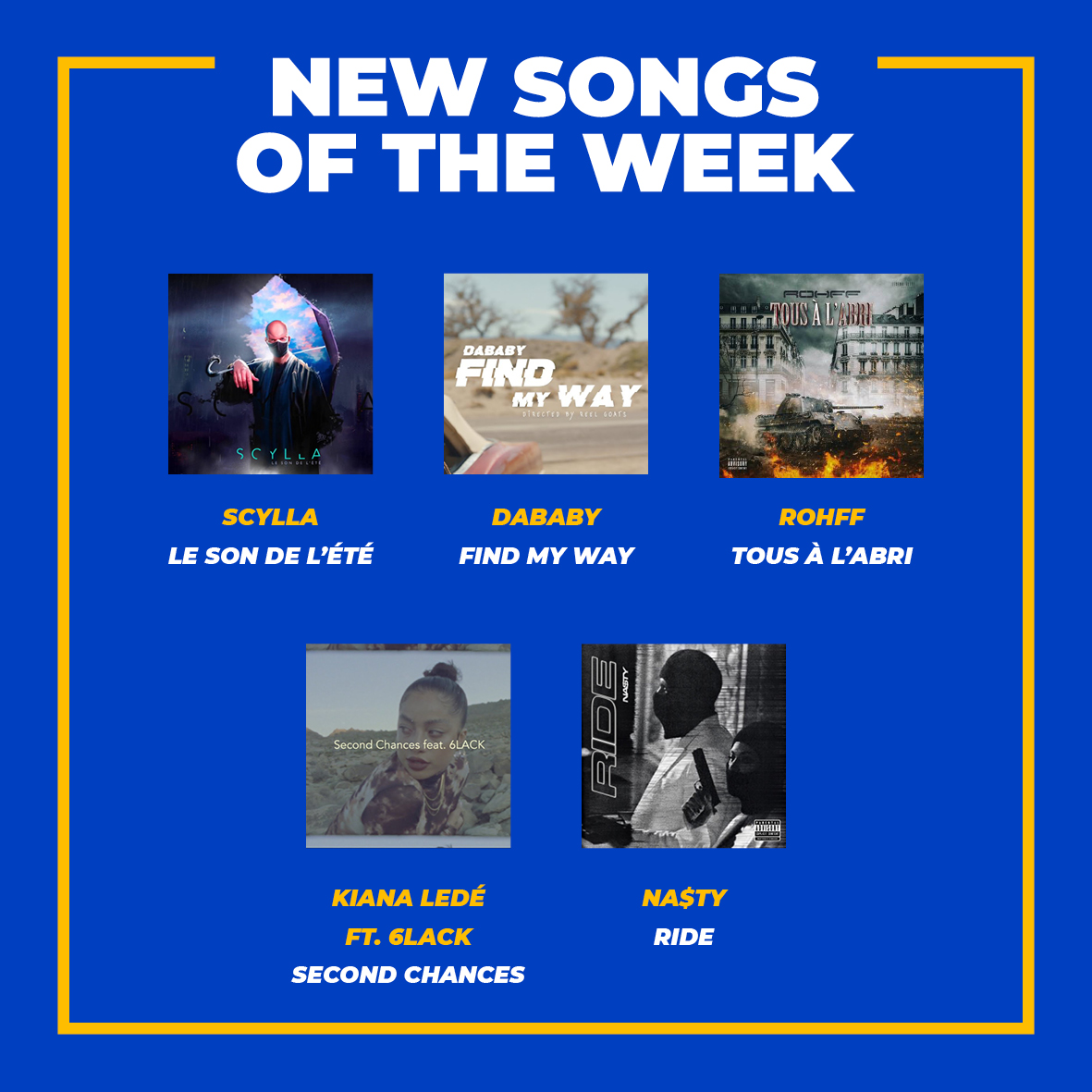 justmakehit's tweet photo. Check our TOP 5 new songs of the week on https://t.co/MVhRcQD4lQ

with #scylla @DaBabyDaBaby @rohff @KianaLede @6LACK #SPOTIFYPLAYLIST #Spotify #HipHopMusic #DaBaby #6lack #kianalede #rohff https://t.co/swEnFGy0NQ