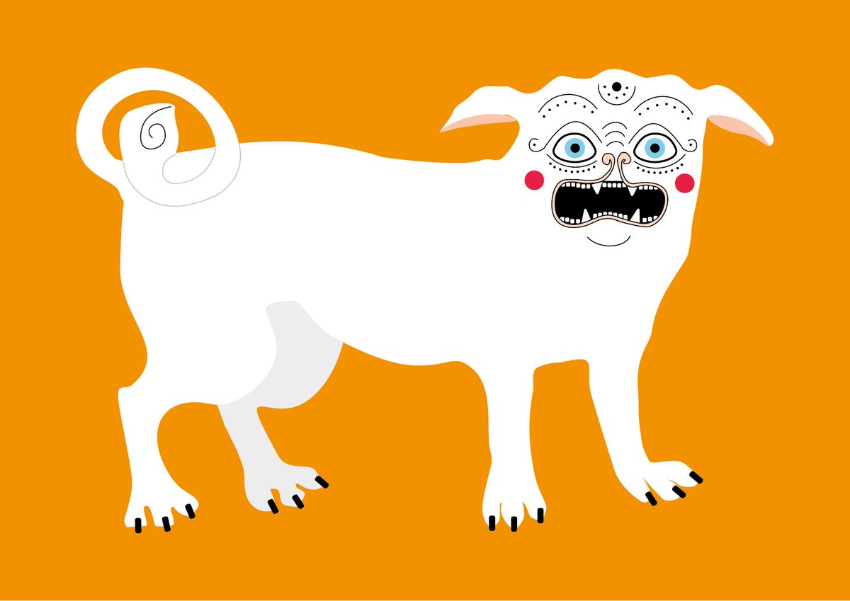 Back on Twitter, have a lockdown Temple dog. #illustration #design #dog #bold #illustrator #art