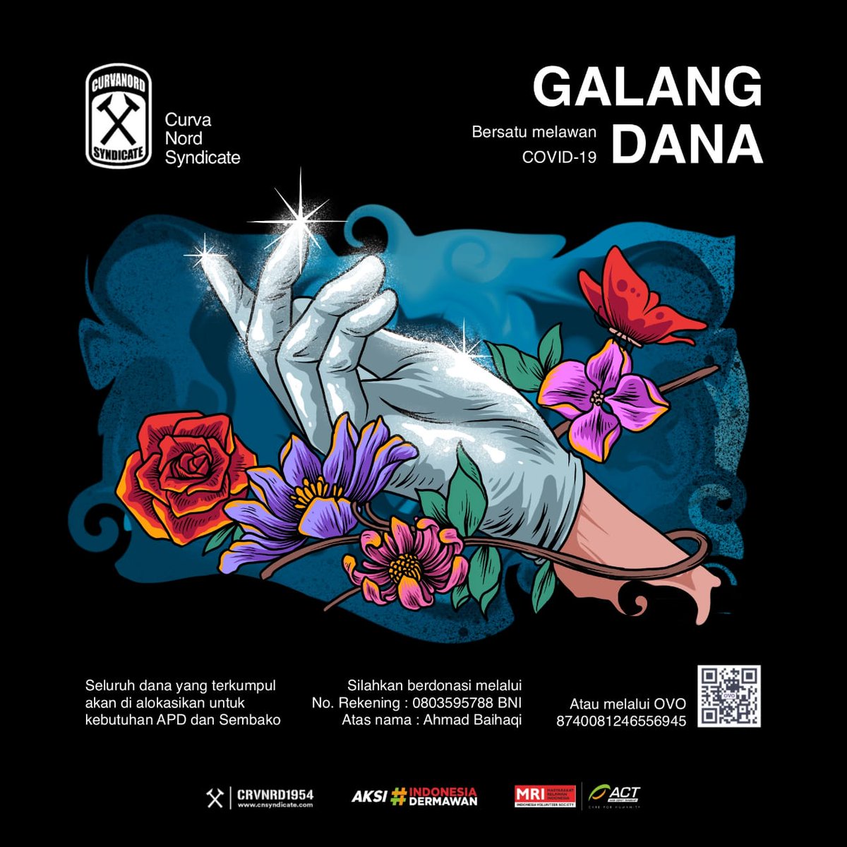 CNSyndicate's tweet image. CNS GALANG DANA
Bersatu Melawan Covid-19

Open donasi yg dialokasikan untuk pembelian APD dan Sembako, melalui :
Rek BNI 0803595788 an Ahmad Baihaqi

OVO No billing 8740081246556945

JEPARA KUAT !
INDONESIA KUAT !
CNS ORA MBULET !
#Jepara
#PersijapJepara 
#staysafe 
#stayhealthy