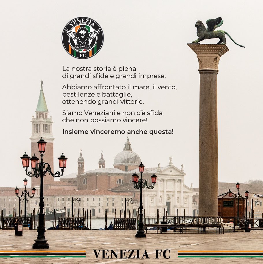 paolopoggi71's tweet photo. Il messaggio del @VeneziaFC_IT ai veneziani 🧡🖤💚 https://t.co/6I6vudczOf