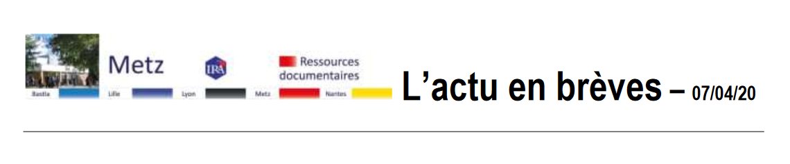 IRAdeMetz's tweet photo. 📣Le numéro du 07/04 de l’Actu en brèves vous attend ! Au menu : impacts du #COVID19 sur la #fonctionpublique, le #management dans les #administrations et la #gestiondecrise
➡️https://t.co/r7fOJhtdoY
@dgafp #iradocumentation https://t.co/QaDPNLrqLh