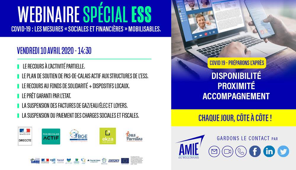 PdCActif's tweet photo. [ WEBINAIRE #COVID19 ]
ESS : Les mesures « sociales et financières » mobilisables
Rendez vous le 👉VENDREDI 10 AVRIL à 14h30 👈 

Inscription :  https://t.co/2g9E4ggWY5

Support technique visio : GoToMeeting 
Envoyez-nous vos questions : fgolliot@amie-boulonnais.fr https://t.co/u2cusPewSP