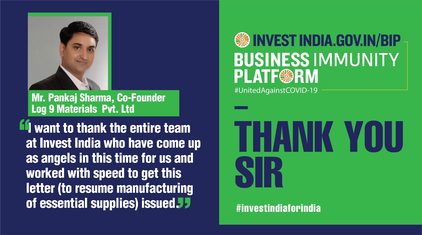 Invest India on X: &ldquo;#InvestIndiaforIndia Thank you Mr. Sharma, for 