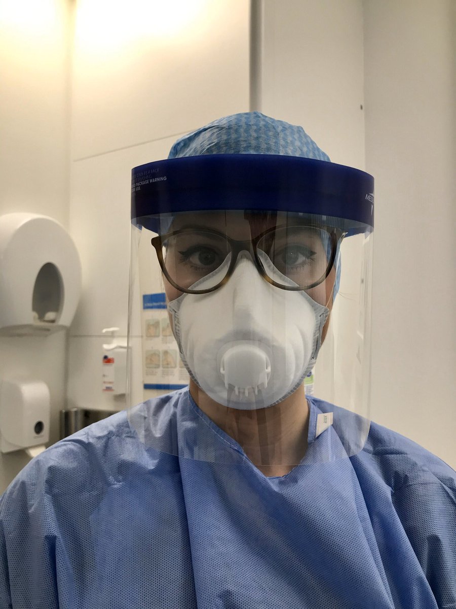 This striking image from  @UofGMedSchoolAS shows a former  @UofGDental student and current UofG colleague donning the PPE to join the fight against the  #COVID19 virus  https://twitter.com/UofGMVLS/status/1243521216163561473