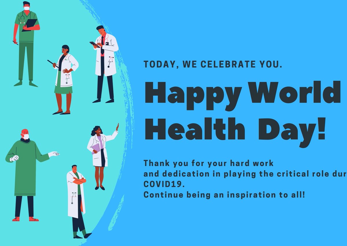 We Celebrate You!

On this #WorldHealthDay, we celebrate the Health workers who play a critical role in keeping the World Healthy. Let’s celebrate everyone who are at the forefront of the COVId-19 response team. 

Happy World Health Day 2020