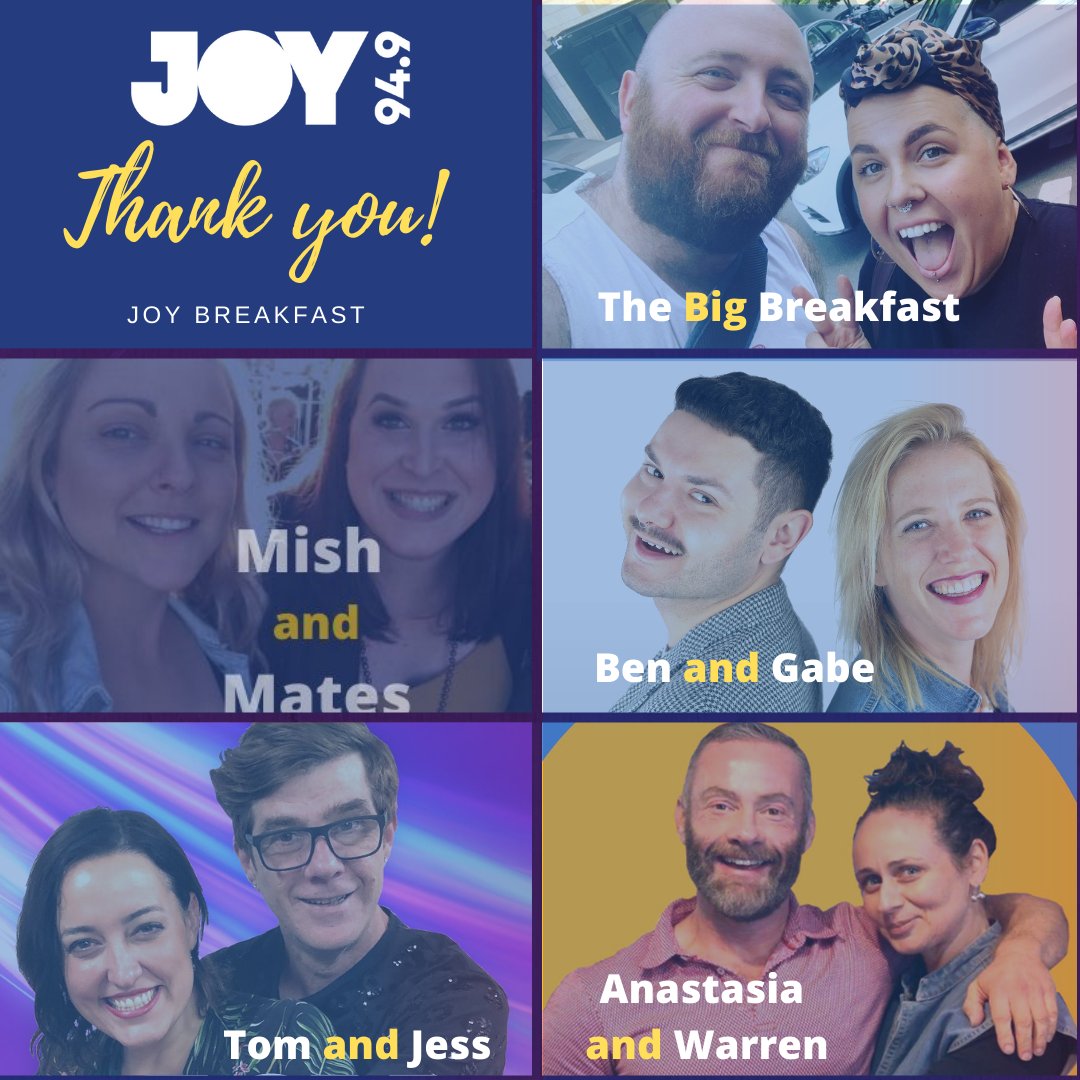 JOY949's tweet photo. This is the last week of our current breakfast shows before the launch of the new JOY Breakfast Show on 14th of April. 🥞☕️   Join us in this heartfelt thank you to our presenters with a comment below!  Read the full thank you ❤️ letter, in this link: https://t.co/faeIGrKOSC https://t.co/evu0MCe3fd