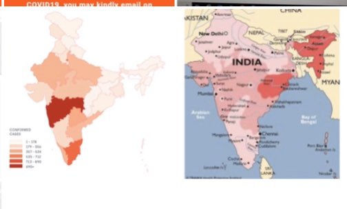 ltcolrk's tweet photo. India Malaria - Covid inverse heat map 
NE - High Malaria - Low Covid
NW &amp; South - Low Malaria - High Covid 
Central Moderate - Moderate https://t.co/bby0kyYyrL