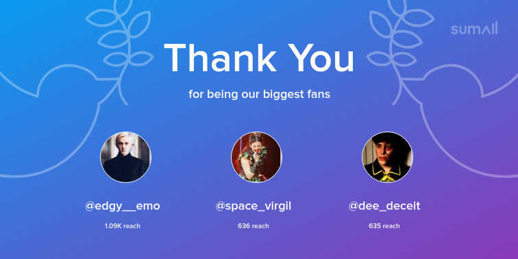 RemySanders8's tweet image. Our biggest fans this week: edgy__emo, space_virgil, dee_deceit. Thank you! via sumall.com/thankyou?utm_s…