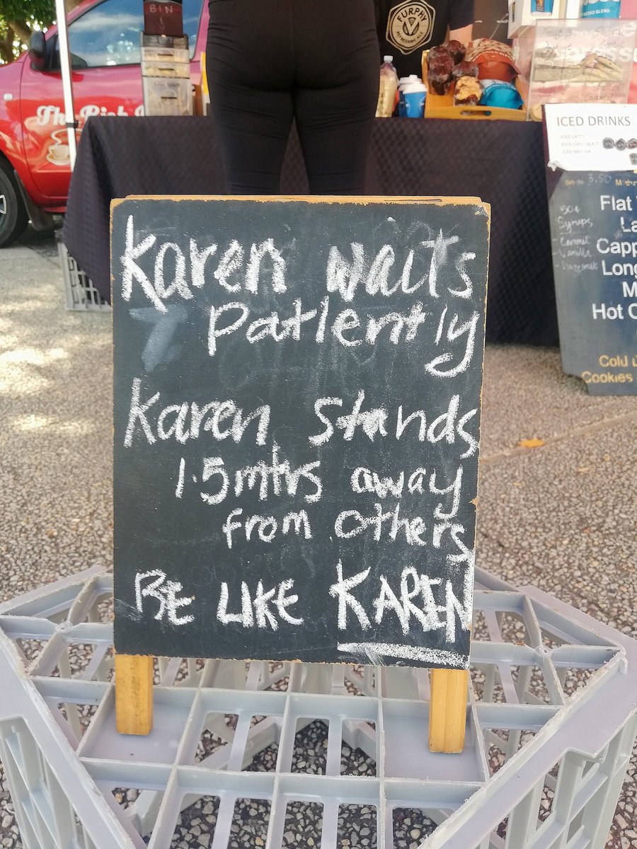 MicroDx_UQ's tweet photo. Right now we all need to be a Karen  #PhysicalDistancing #WashYourHands #StayAtHome #TogetherApart #COVID2019AU #FlattenTheCurveTogether #flatteningthecurve #BeAKaren https://t.co/o4p7Te4mHE