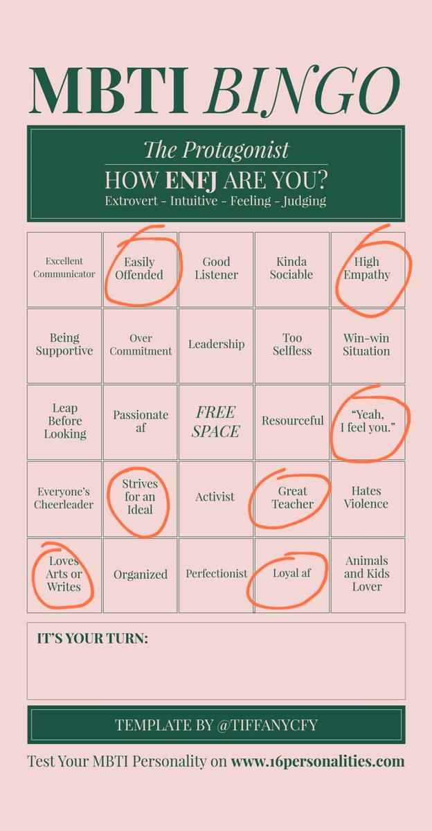 Thread of my MBTI bingoes(?)! I generally end up as an INTP but with a small gap separating me from INFP (47 F/53 T) so I& #39;m just in the middleThat& #39;s why here it goes...
