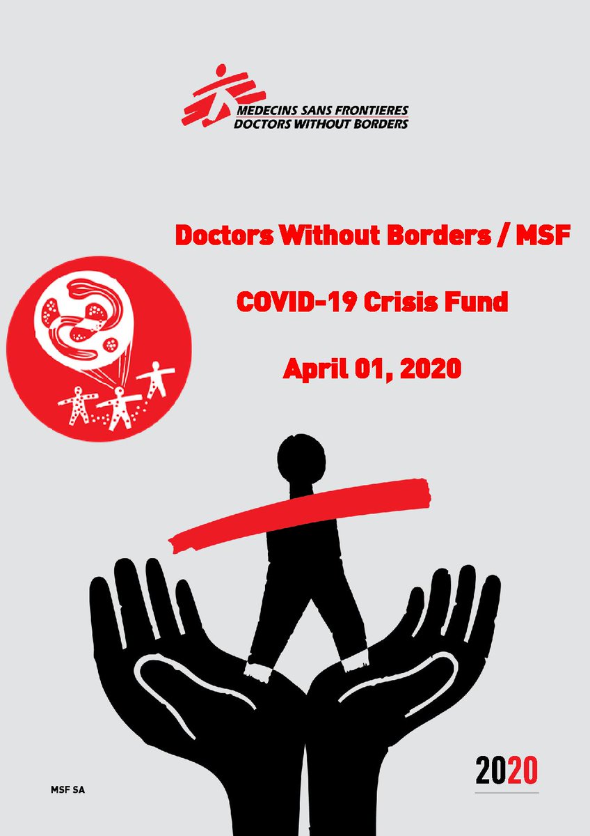 To help #flattenthecurve <a href="/MSF_southafrica/">Doctors Without Borders (MSF) Southern Africa</a>  is expanding it’s operations to assist in triage, isolation and treatment interventions for COVID-19 patients.
In addition <a href="/MSF/">MSF International</a> have launched a COVID19 Crisis Fund.
For more info and on how to contribute to fund:
mailchi.mp/a13777c13ae1/d…