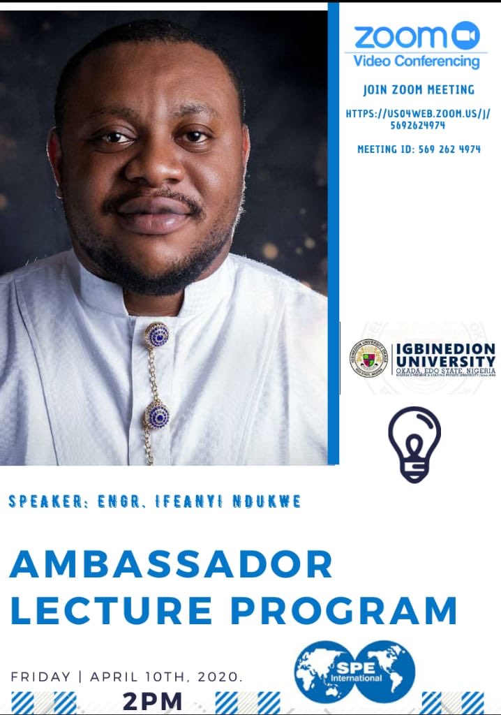 During this lock down period, take advantage of this and many more #lockdownseries that we will be organizing 

It promises to be a blast
<a href="/SPEtweets/">SPE International</a> 
<a href="/SPEBeninSection/">SPE Benin Section</a> 
<a href="/spenigeria/">SPE Nigeria</a>