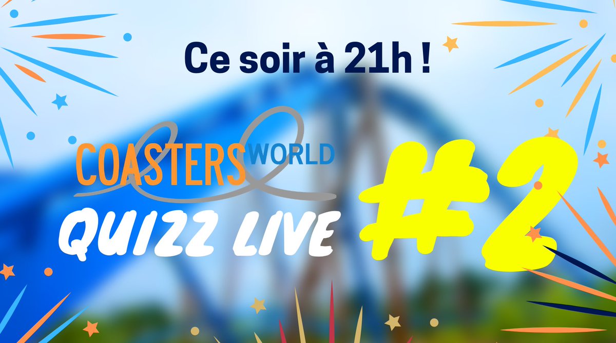 CoastersWorld's tweet photo. Ce soir, c'est parti pour le QUIZZ LIVE #2, avec les questions (parcs et coasters) que VOUS nous avez envoyées 😂
➡️ https://t.co/nXzNA2ISX2 https://t.co/9FVr8Kt40A